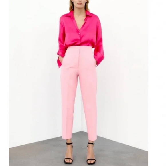 Zara Pants & Jumpsuits Zara Light Pink High Waisted Pantstrousers